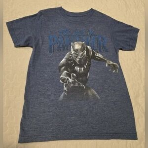 Marvel Black Panther‎ Boy's Short Sleeve Graphic Shirt Blue Size Medium
